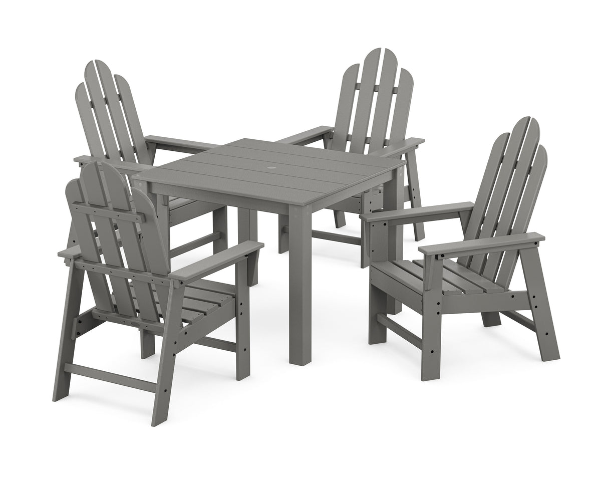 POLYWOOD Long Island 5-Piece Parsons Dining Set in Slate Grey