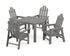 POLYWOOD Long Island 5-Piece Parsons Dining Set in Slate Grey