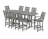 POLYWOOD Country Living Wovendale 9-Piece Farmhouse Bar Set with Trestle Legs in Slate Grey
