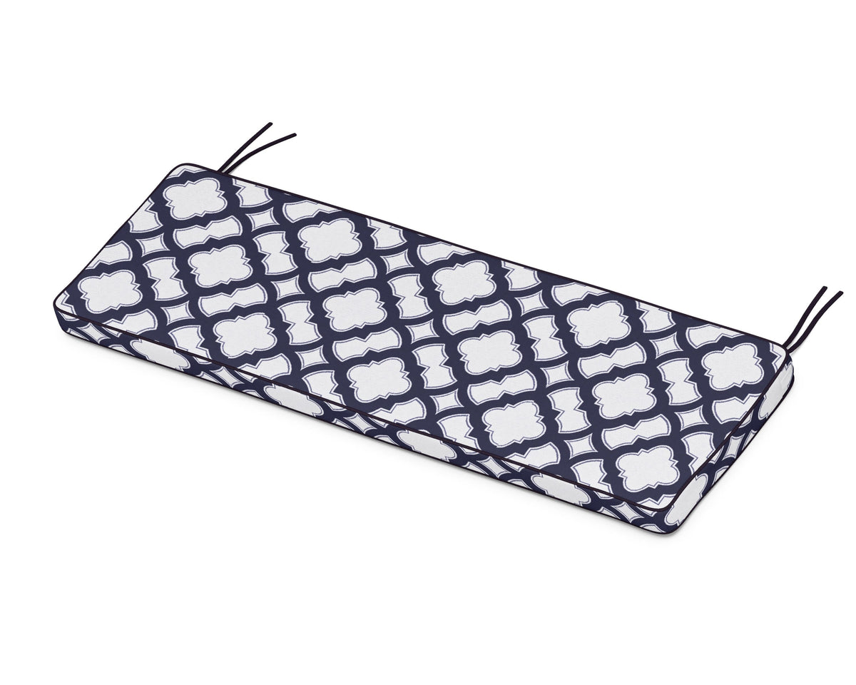 POLYWOOD Chinoiserie 60" Bench Seat Cushion in Trellis Navy