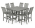 POLYWOOD Vineyard 9-Piece Farmhouse Trestle Bar Set in Slate Grey