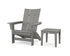 POLYWOOD Modern Grand Adirondack Chair with Side Table in Slate Grey