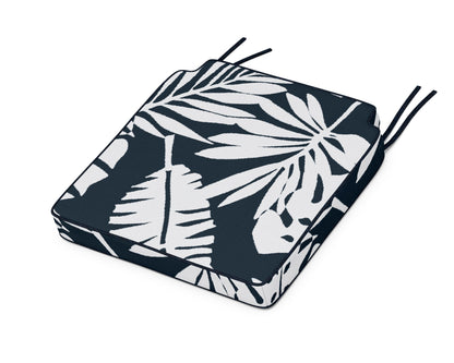 POLYWOOD Acadia Dining Side Seat Cushion in Leaf Marine Indigo