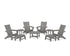 POLYWOOD Modern Grand Adirondack 9-Piece Conversation Set in Slate Grey