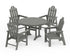 POLYWOOD Long Island 5-Piece Round Dining Set with Trestle Legs in Slate Grey