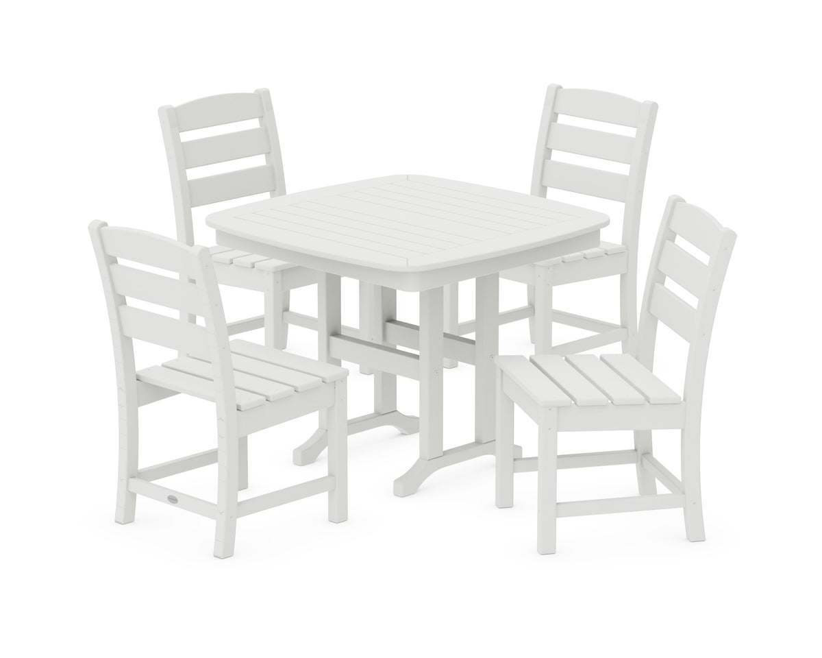 POLYWOOD Lakeside 5-Piece Side Chair Dining Set in Vintage White