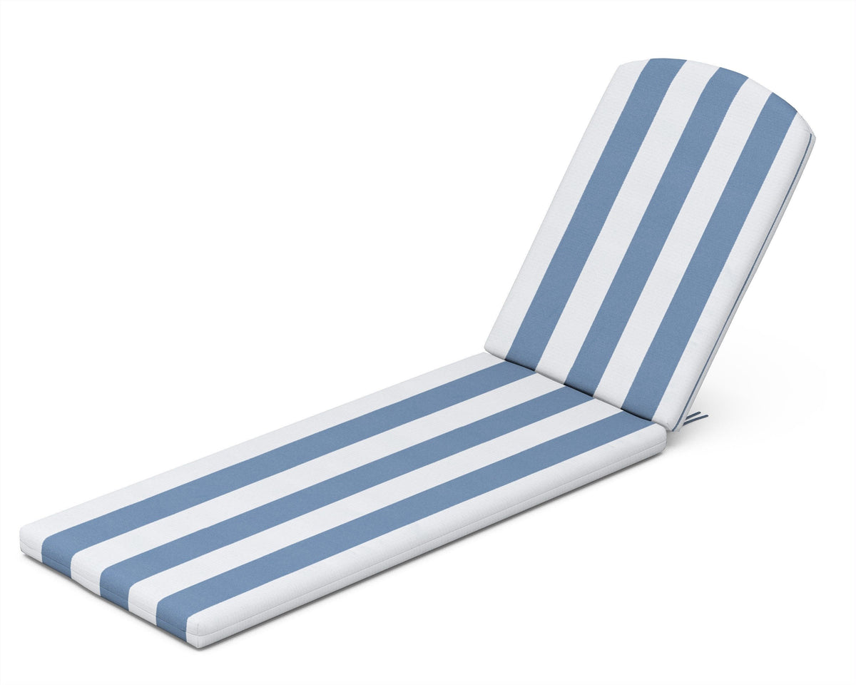 POLYWOOD Chaise Cushion in Cabana Stripe Sky Blue