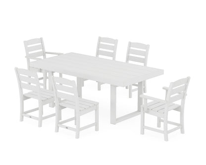 POLYWOOD Lakeside 7-Piece Dining Set - 39" x 78" Table in White