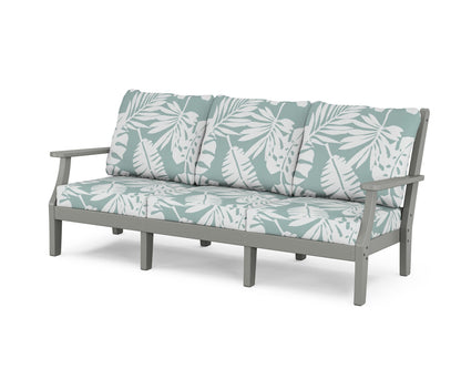 POLYWOOD Wovendale Deep Seating Sofa in Slate Grey / Leaf Glacier Spa