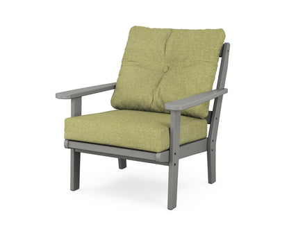 POLYWOOD Mission Deep Seating Chair in Slate Grey / Chartreuse Boucle