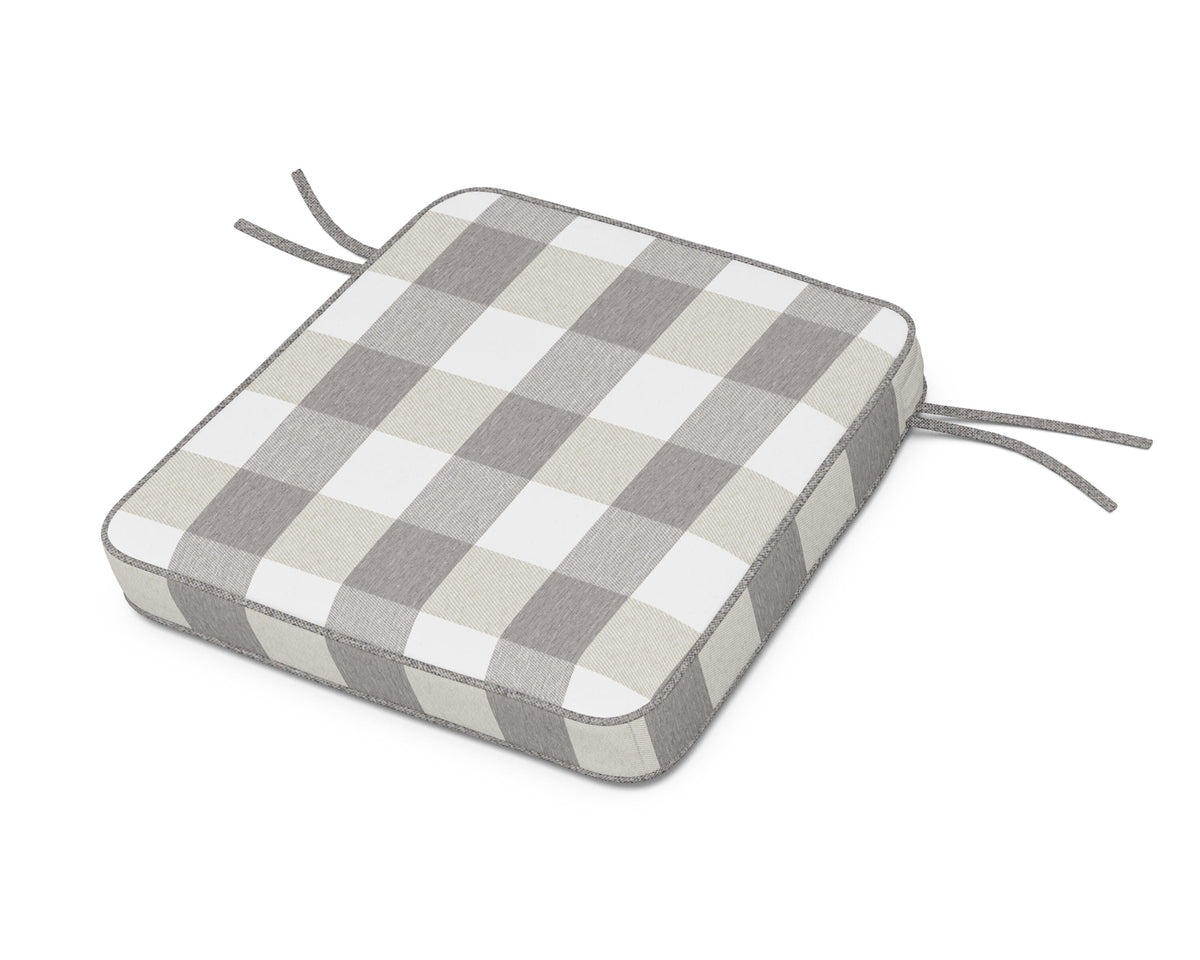 POLYWOOD Acadia Dining Arm Seat Cushion in Buffalo Plaid Grey Mist