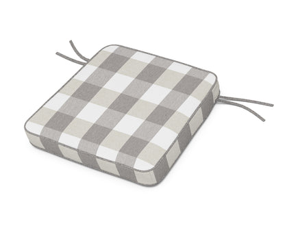 POLYWOOD Acadia Dining Arm Seat Cushion in Buffalo Plaid Grey Mist
