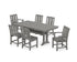 POLYWOOD Mission 7-Piece Farmhouse Dining Set with Trestle Legs in Slate Grey