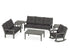 POLYWOOD Vineyard 6-Piece Deep Seating Set with Rocking Chair in Slate Grey / Ash Charcoal
