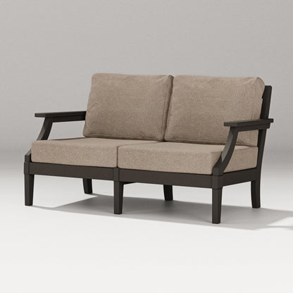 POLYWOOD Estate Loveseat in Vintage Coffee / Spiced Burlap