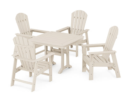 POLYWOOD South Beach 5-Piece Dining Set with Trestle Legs - 37" Table in Sand