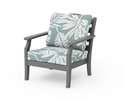 POLYWOOD Savannah Deep Seating Chair in Slate Grey / Leaf Glacier Spa