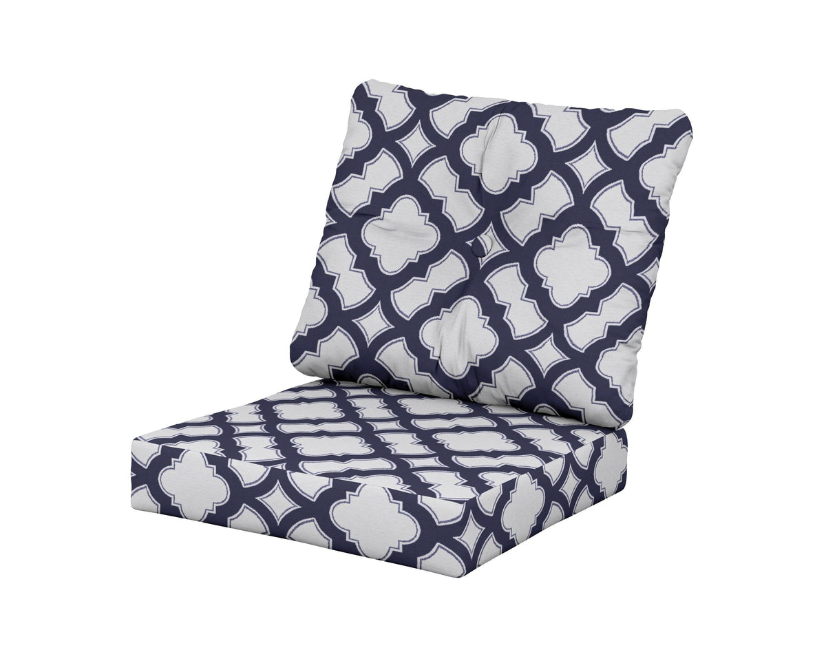 POLYWOOD Prescott Seat/Back Cushions in Trellis Navy