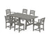 POLYWOOD La Casa Café 7-Piece Rustic Farmhouse Dining Set in Slate Grey