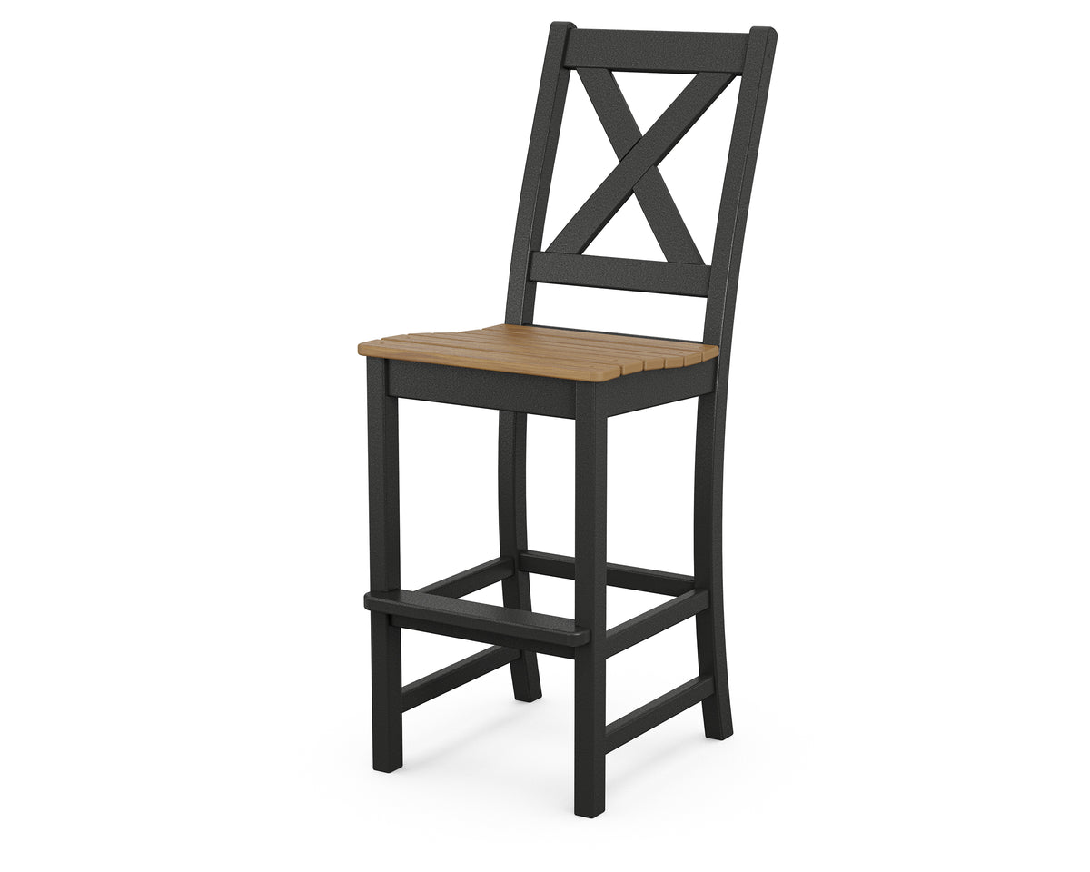 POLYWOOD Braxton Bar Side Chair in Black / Natural