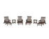 POLYWOOD Vineyard 6-Piece Chaise with Arms and Wheels Set in Mahogany