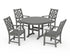 POLYWOOD Wovendale 5-Piece Round Farmhouse Dining Set in Slate Grey