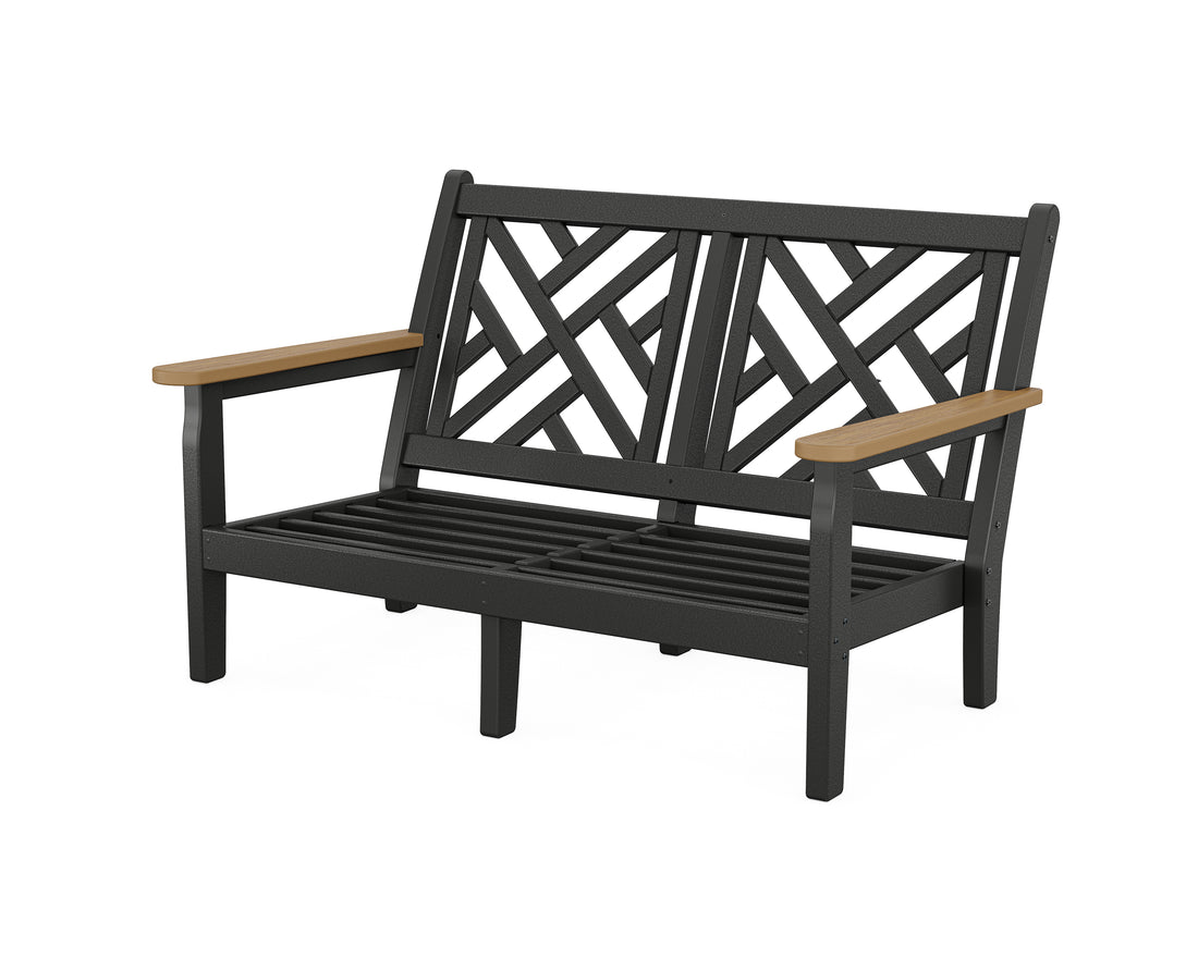 POLYWOOD Chippendale Deep Seating Loveseat Frame in Black / Natural