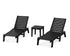POLYWOOD Captain Chaise 3-Piece Set in Black