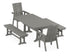 POLYWOOD Modern Curveback Adirondack 5-Piece Dining Set with Trestle Legs in Slate Grey