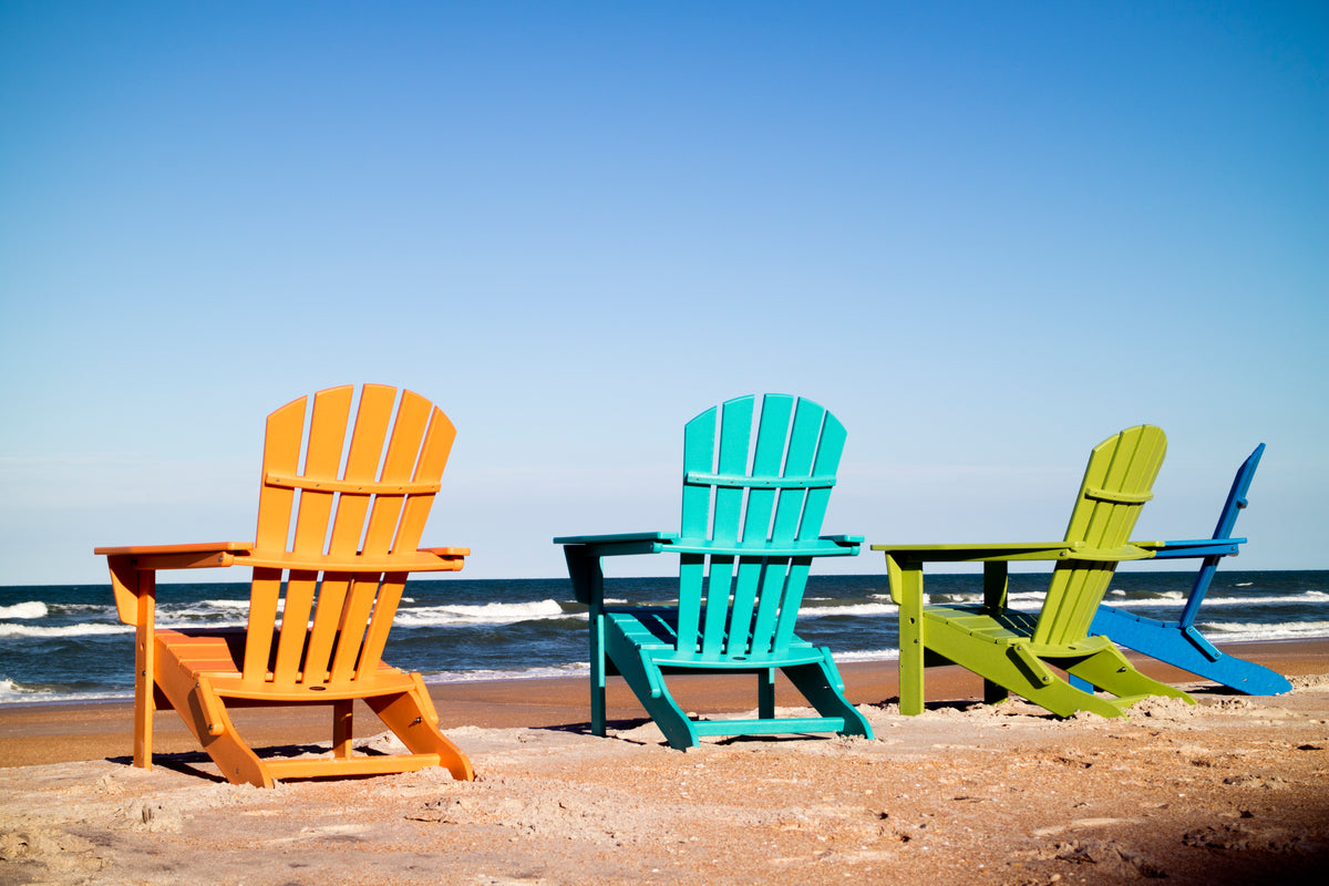 POLYWOOD Palm Coast Folding Adirondack in Aruba styled outdoors