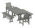 POLYWOOD Signature 5-Piece Farmhouse Dining Set with Trestle Legs - 37" x 72" Table in Slate Grey