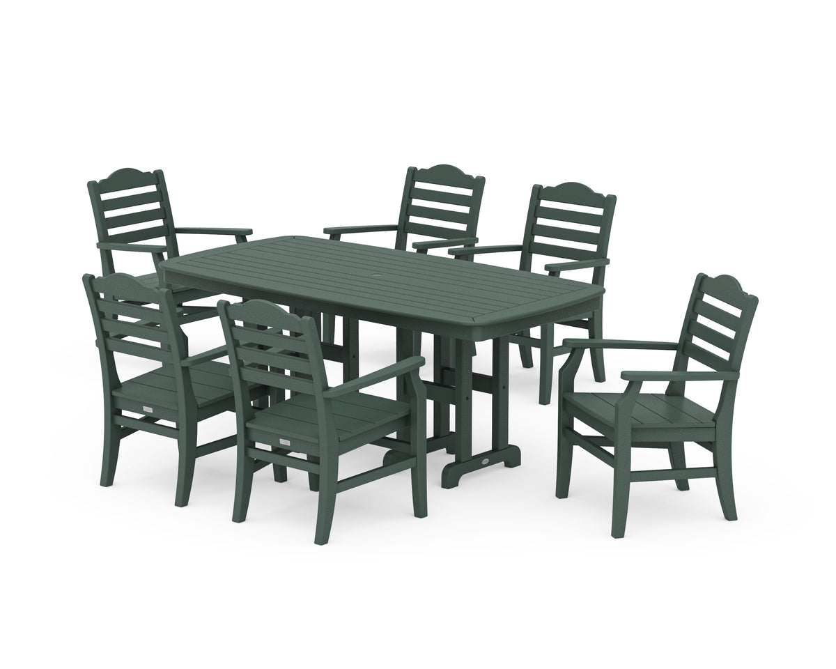 POLYWOOD Savannah Arm Chair 7-Piece Dining Set in Green