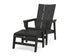 POLYWOOD Modern Grand Upright Adirondack Chair with Ottoman in Black