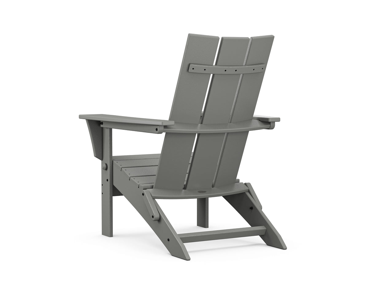 Alternate view of the POLYWOOD Modern Folding Adirondack in Slate Grey