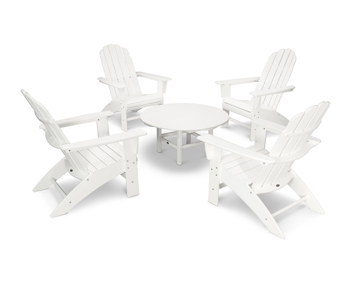 POLYWOOD Vineyard 5-Piece Oversized Adirondack Set in White