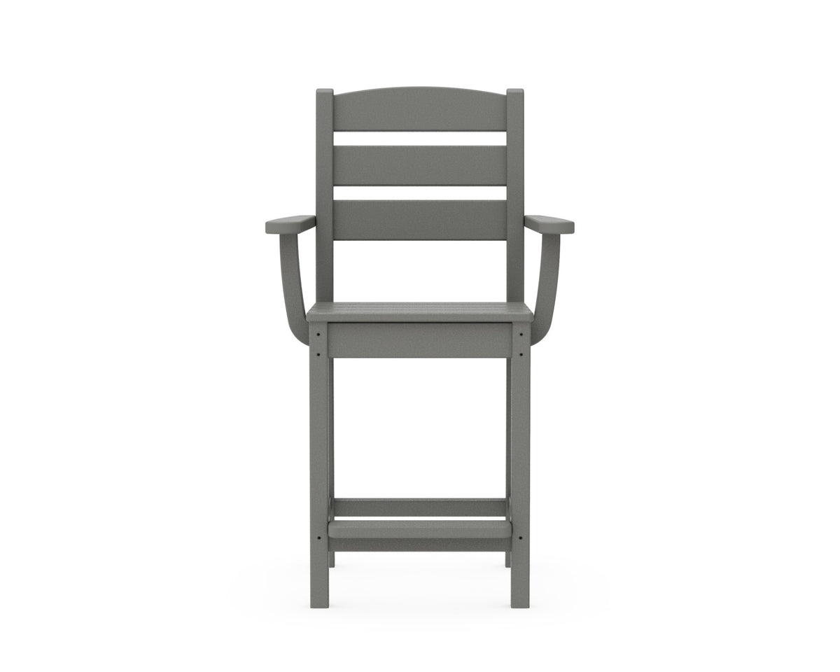 POLYWOOD Lakeside Counter Arm Chair angle view