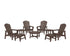 POLYWOOD Nautical Grand Upright Adirondack 9-Piece Conversation Set in Mahogany