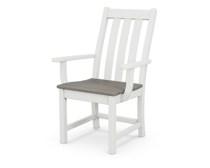 POLYWOOD Vineyard Dining Arm Chair in White / Driftwood