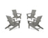 POLYWOOD 4-Piece Modern Studio Folding Adirondack Chair Conversation Set in Slate Grey