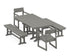 POLYWOOD EDGE 5-Piece Farmhouse Dining Set with Benches in Slate Grey