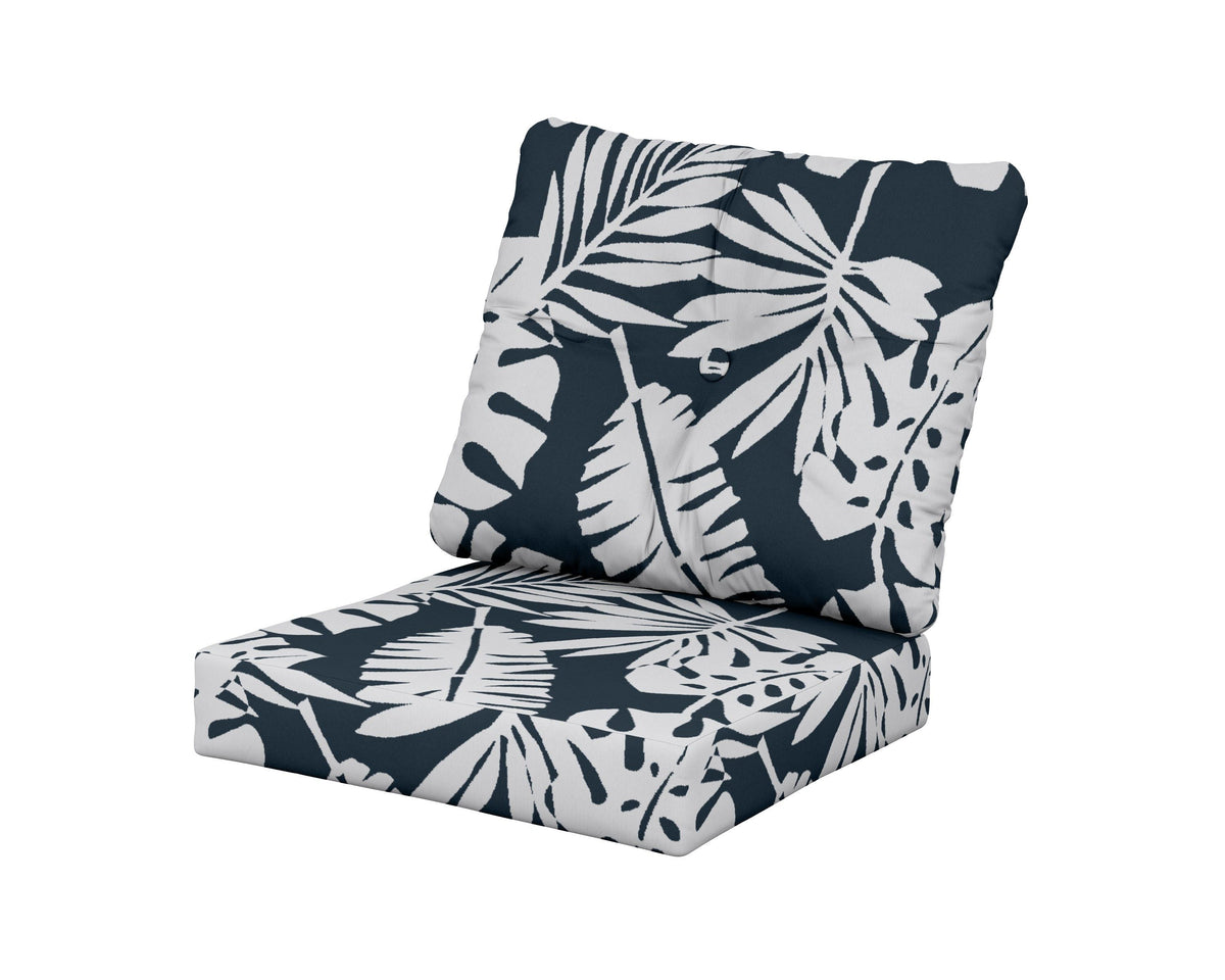 POLYWOOD Vineyard Seat/Back Cushion in Leaf Marine Indigo