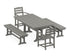 POLYWOOD La Casa Café 5-Piece Farmhouse Dining Set with Trestle Legs in Slate Grey
