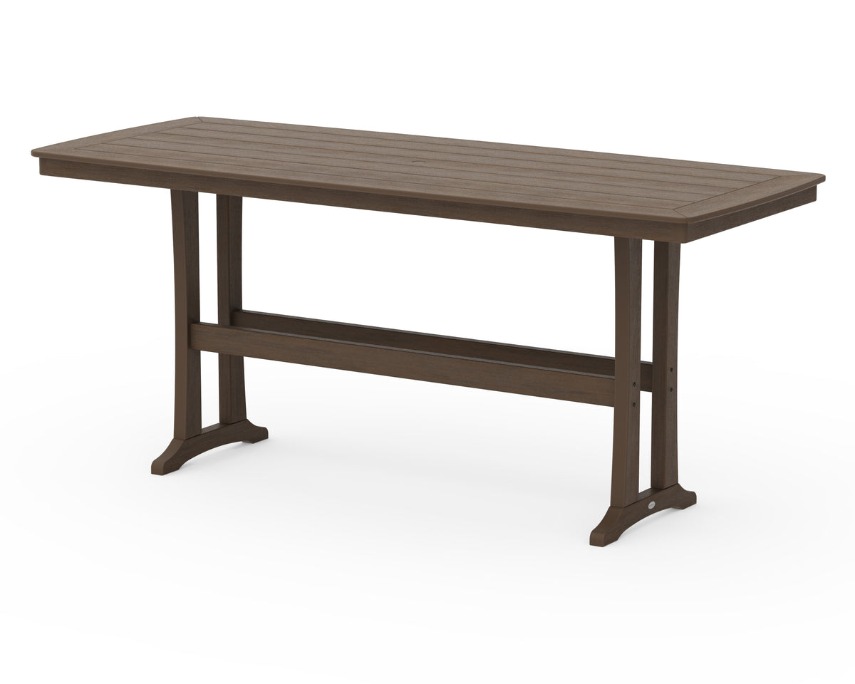 POLYWOOD Nautical Trestle 39" x 97" Bar Table in Kona