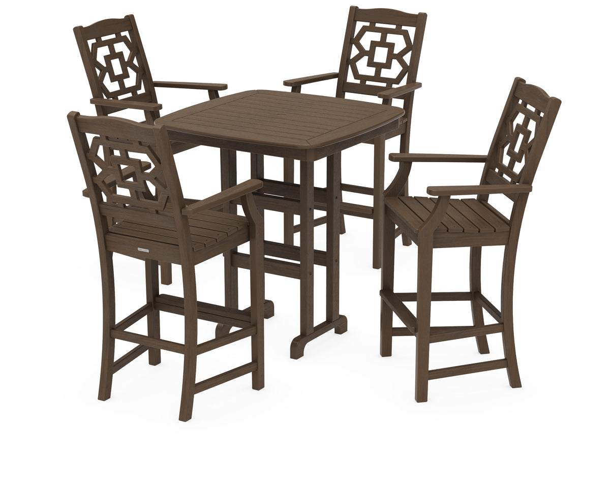 POLYWOOD Chinoiserie 5-Piece Bar Set in Kona