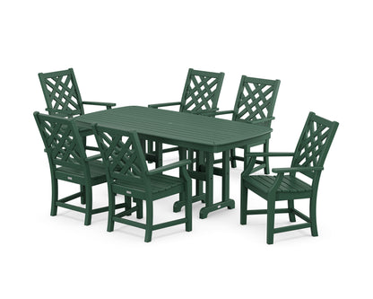 POLYWOOD Wovendale Arm Chair 7-Piece Dining Set in Green