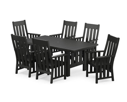 POLYWOOD Acadia Arm Chair 7-Piece Dining Set in Black
