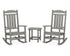 POLYWOOD Presidential 3-Piece Rocking Chair Set with 18" South Beach Side Table in Slate Grey