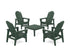 POLYWOOD 5-Piece Vineyard Grand Upright Adirondack Chair Conversation Group in Green