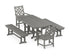 POLYWOOD Wovendale 5-Piece Dining Set with Benches in Slate Grey