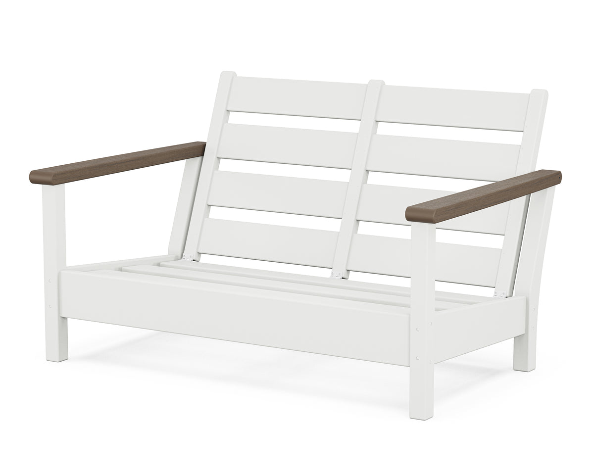 POLYWOOD Harbour Loveseat Frame in White / Kona